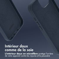 Accezz Coque arrière en cuir avec MagSafe Apple iPhone 14 - Nightfall Blue