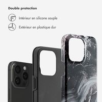 Selencia Coque arrière Vivid Tough iPhone 15 Pro Max - Chic Marble Black