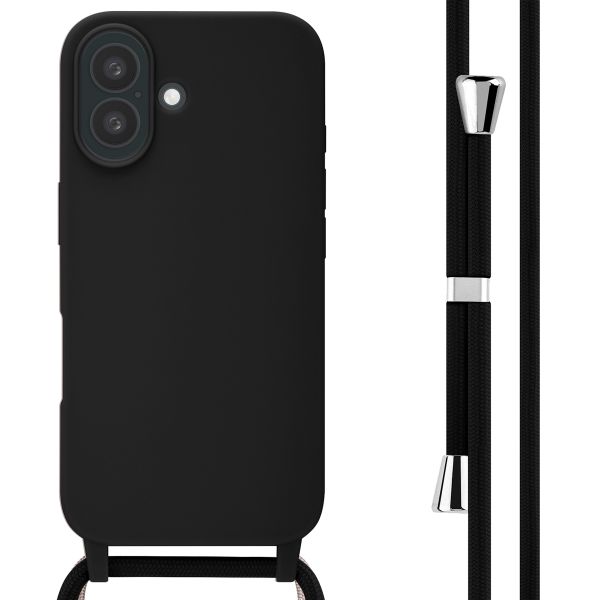 imoshion Coque en silicone avec cordon iPhone 16 - Noir