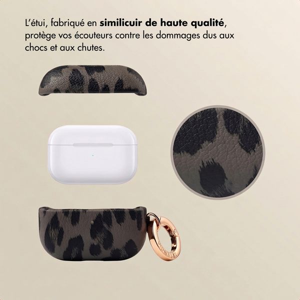 Selencia Coque Sabi motif panthère  Apple Airpods Pro / Pro 2 - Midnight Black