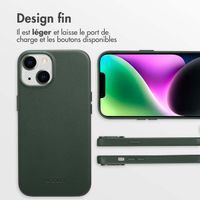 Accezz Coque arrière en cuir avec MagSafe iPhone 14 - Cedar Green