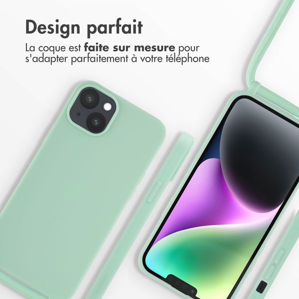 imoshion ﻿Coque en silicone avec cordon Apple iPhone 14 Plus - Menthe verte