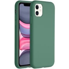 Accezz Coque Liquid Silicone Apple iPhone 11 - Vert foncé