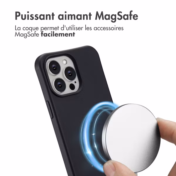 imoshion Coque arrière Color avec cordon amovible et MagSafe Apple iPhone 14 Pro Max - Noir