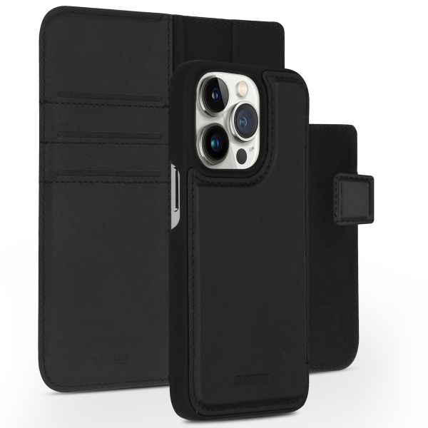 Accezz Étui de téléphone portefeuille en cuir de qualité supérieure 2 en 1 iPhone 14 Pro - Noir