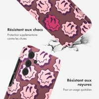 Selencia Coque arrière Vivid Samsung Galaxy A15 (5G) - Wavy Smiley Pink