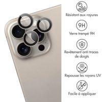 imoshion Lot de 2 protections d'objectif de caméra Apple iPhone 15 Pro / 15 Pro Max - Natural Titanium