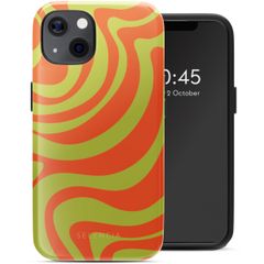 Selencia Coque arrière Vivid avec MagSafe Apple iPhone 13 - Wavy Swirl Orange Fern