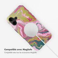 Selencia Coque arrière Vivid avec MagSafe Apple iPhone 16 - Marble Pink