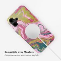 Selencia Coque arrière Vivid Tough avec MagSafe iPhone 16 - Marble Pink