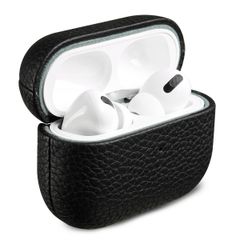 Accezz Coque en Cuir véritable AirPods Pro 2 - Noir