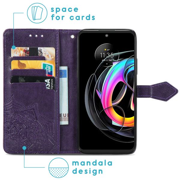 imoshion Etui de téléphone portefeuille Mandala Motorola Moto Edge 20 Lite - Violet