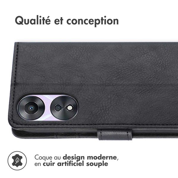 imoshion Étui de téléphone portefeuille Luxe pour Oppo A58 (4G) - Noir