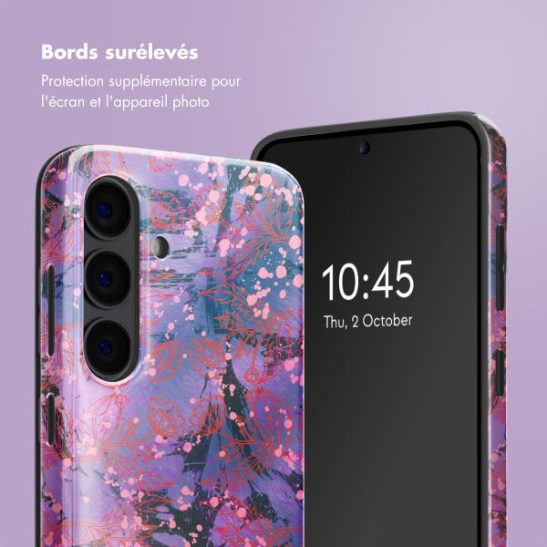 Selencia Coque arrière Vivid Samsung Galaxy S24 - Fresh Paint Flower Orange