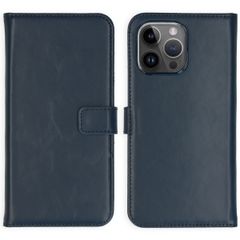 Selencia Étui portefeuille en cuir véritable Apple iPhone 15 Pro Max - Bleu