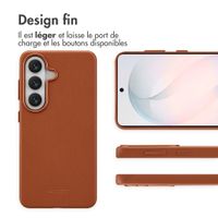 Accezz Coque arrière en cuir avec MagSafe Samsung Galaxy S26 - Sienna Brown