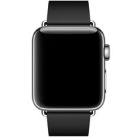 Apple Bracelet Leather Band Modern Buckle Apple Watch Series 1 t/m 9 / SE (38/40/41 mm) | Series 10 / 11 (42 mm) - Taille S - Black