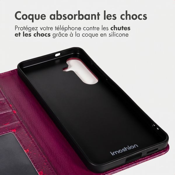 imoshion Étui de télephone portefeuille Design Samsung Galaxy S25 FE - Crush Check Coral Dust