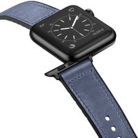 imoshion Bracelet en cuir véritable Apple Watch Series 1 á 10 / SE / Ultra (2) (44/45/46/49 mm) - Bleu