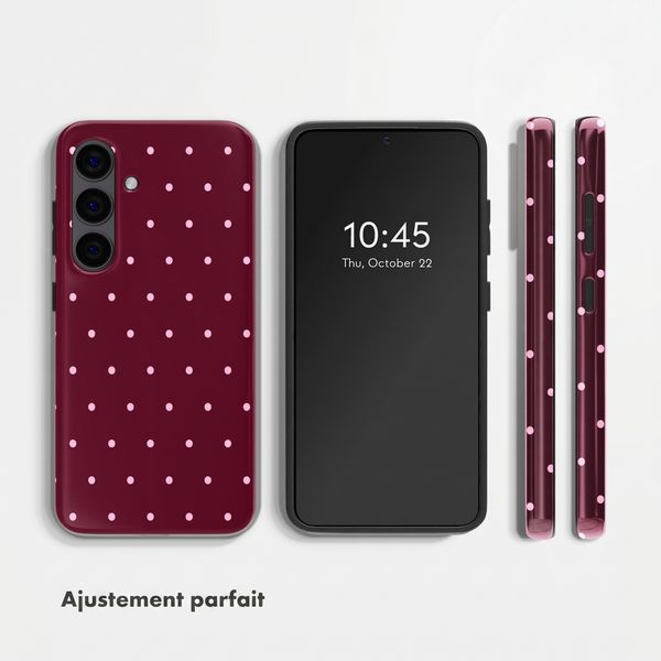 Selencia Coque arrière Vivid avec MagSafe Samsung Galaxy S24 - Happy Dots Burgundy