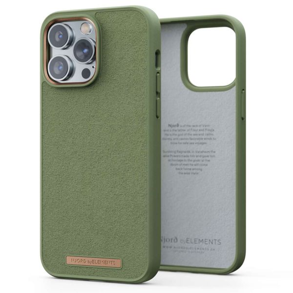 Njorð Collections Coque daim Comfort+ iPhone 14 Pro Max - Olive