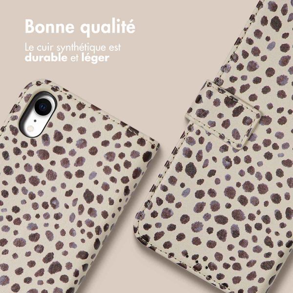 imoshion Étui de télephone portefeuille Design Apple iPhone Xr - Black And White Dots