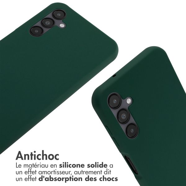 imoshion ﻿Coque en silicone avec cordon Samsung Galaxy A14 (5G/4G) - Vert foncé