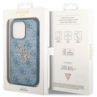 Guess Coque 4G Metal Logo Backcover iPhone 14 Pro - Bleu