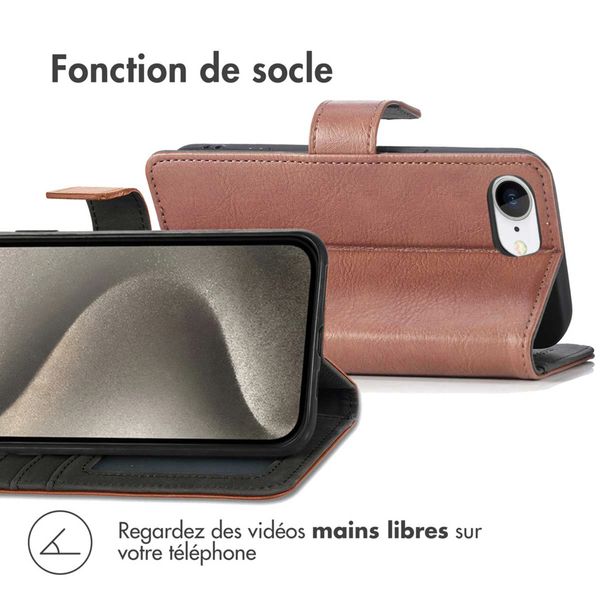 imoshion Étui de télephone portefeuille de luxe Apple iPhone 17e / 16e - Marron