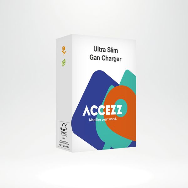 Accezz Chargeur GaN Ultra Slim - USB-C - 20 W - Noir