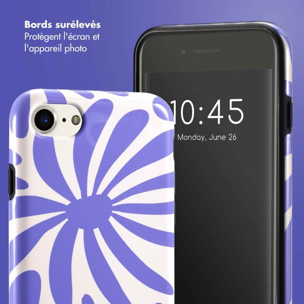 Selencia Coque arrière Vivid Apple iPhone SE (2022 / 2020) / 8 / 7 / 6(s) - Modern Bloom Sapphire Blue