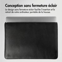 Accezz Leather Pochette ordinateur Apple MacBook 15 pouces - Noir