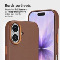 Accezz Étui de télephone portefeuille en cuir 2-en-1 avec MagSafe Apple iPhone 17 - Sienna Brown