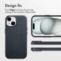 Accezz Coque arrière en cuir avec MagSafe iPhone 15 - Onyx Black