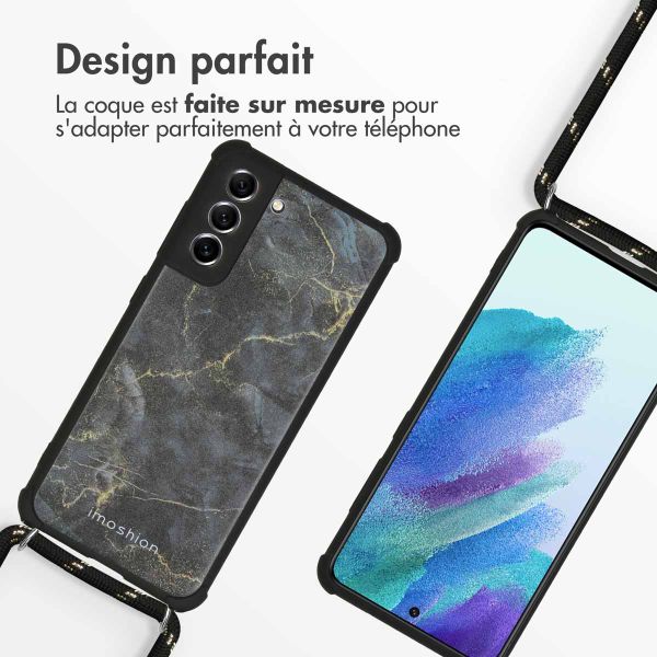 imoshion Coque Design avec cordon Samsung Galaxy S21 FE - Black Marble