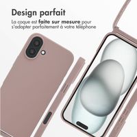 imoshion Coque en silicone avec cordon iPhone 16 Plus - Sand Pink