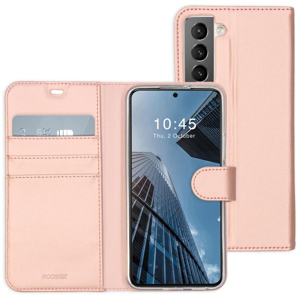 Accezz Étui de téléphone portefeuille Wallet Samsung Galaxy S22 Plus - Rose Champagne