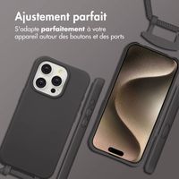 imoshion Coque arrière Color avec cordon amovible et MagSafe Apple iPhone 15 Pro - Black Coffee