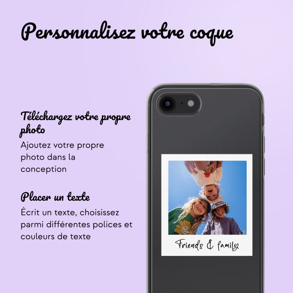 Coque avec votre propre photo et/ou texte Apple iPhone SE (2022 / 2020) / 8 / 7 - Polaroid