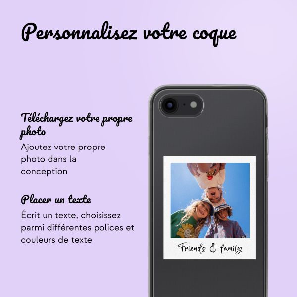 Coque personnalisée avec polaroid iPhone SE (2022 / 2020) / 8 / 7 - Transparent