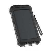 imoshion Solar Powerbank - Batterie externe avec panneau solaire - Charge rapide et fourniture d'énergie - 20.000 mAh - Noir