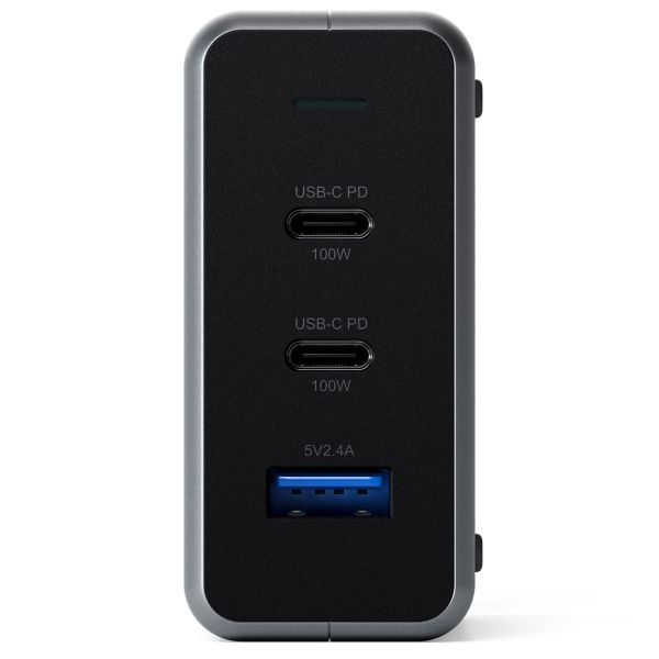 Satechi Chargeur compact USB-C 100 W GaN | Chargeur rapide compact avec rallonge - Gris sidéral