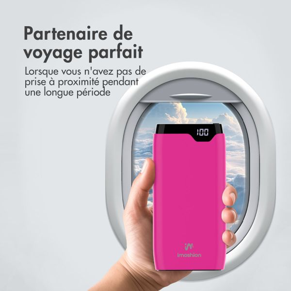 imoshion Batterie externe - 20.000 mAh - Quick Charge et Power Delivery - Rose vif