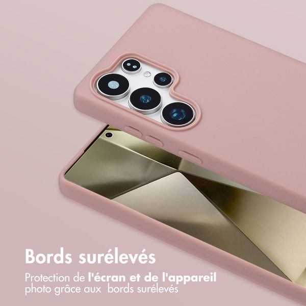 Selencia Coque silicone avec cordon amovible Samsung Galaxy S25 Ultra - Sand Pink