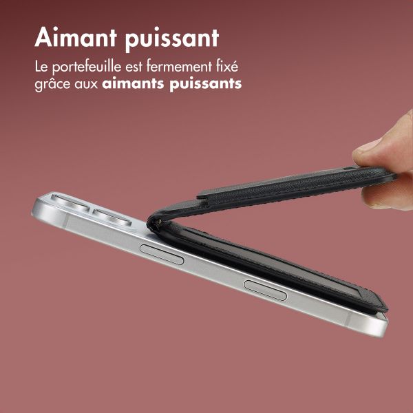 Accezz Portefeuille en cuir avec support - Compatible avec MagSafe et Qi2 - Onyx Black