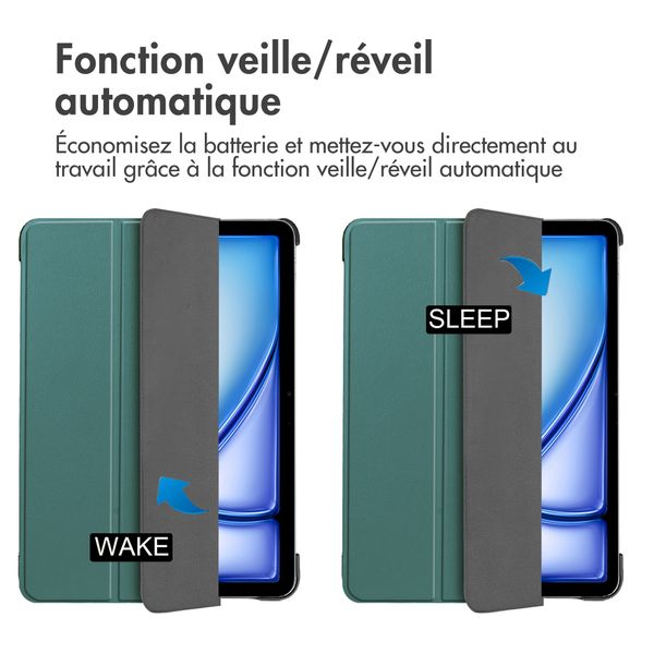 imoshion Coque tablette Trifold Apple iPad Air 13 pouces (2025) M3 / (2024) M2 - Vert foncé