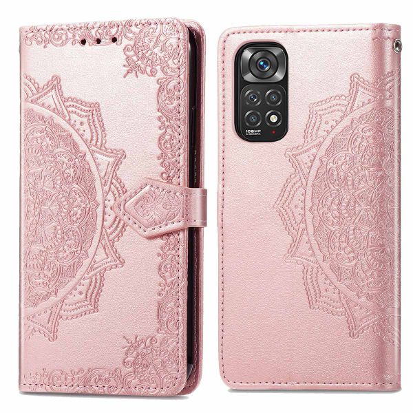 imoshion Etui de téléphone portefeuille Mandala Xiaomi Redmi Note 11 Pro - Rose Dorée