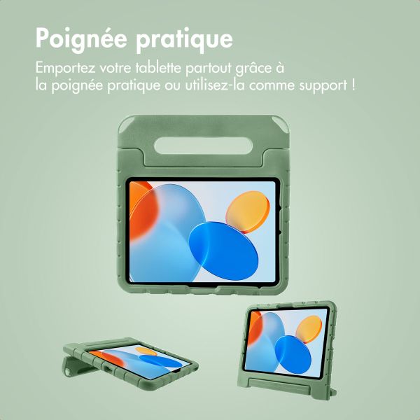 imoshion Coque kidsproof avec poupées amovibles Apple iPad 11 (2025) 11 pouces A16 / iPad 10 (2022) 10.9 pouces - Olive Green