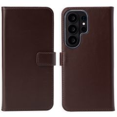 Selencia Étui portefeuille en cuir véritable Samsung Galaxy S26 Ultra - Marron