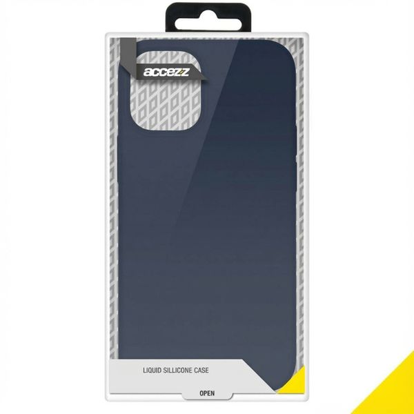 Accezz Coque Liquid Silicone Apple iPhone 12 Mini - Bleu foncé
